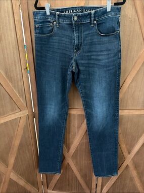 AMERICAN EAGLE OUTFITTERS Men's Indigo Slim Straight Jeans SIZE 34x36